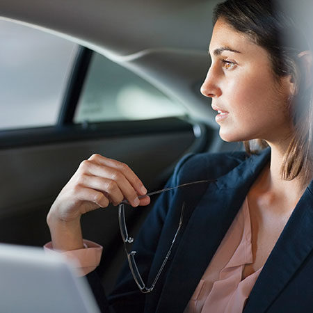 woman travelling in a car